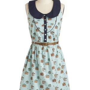 YUMI Camera Print Dress NWT US 0/2 UK 8 EUR 36